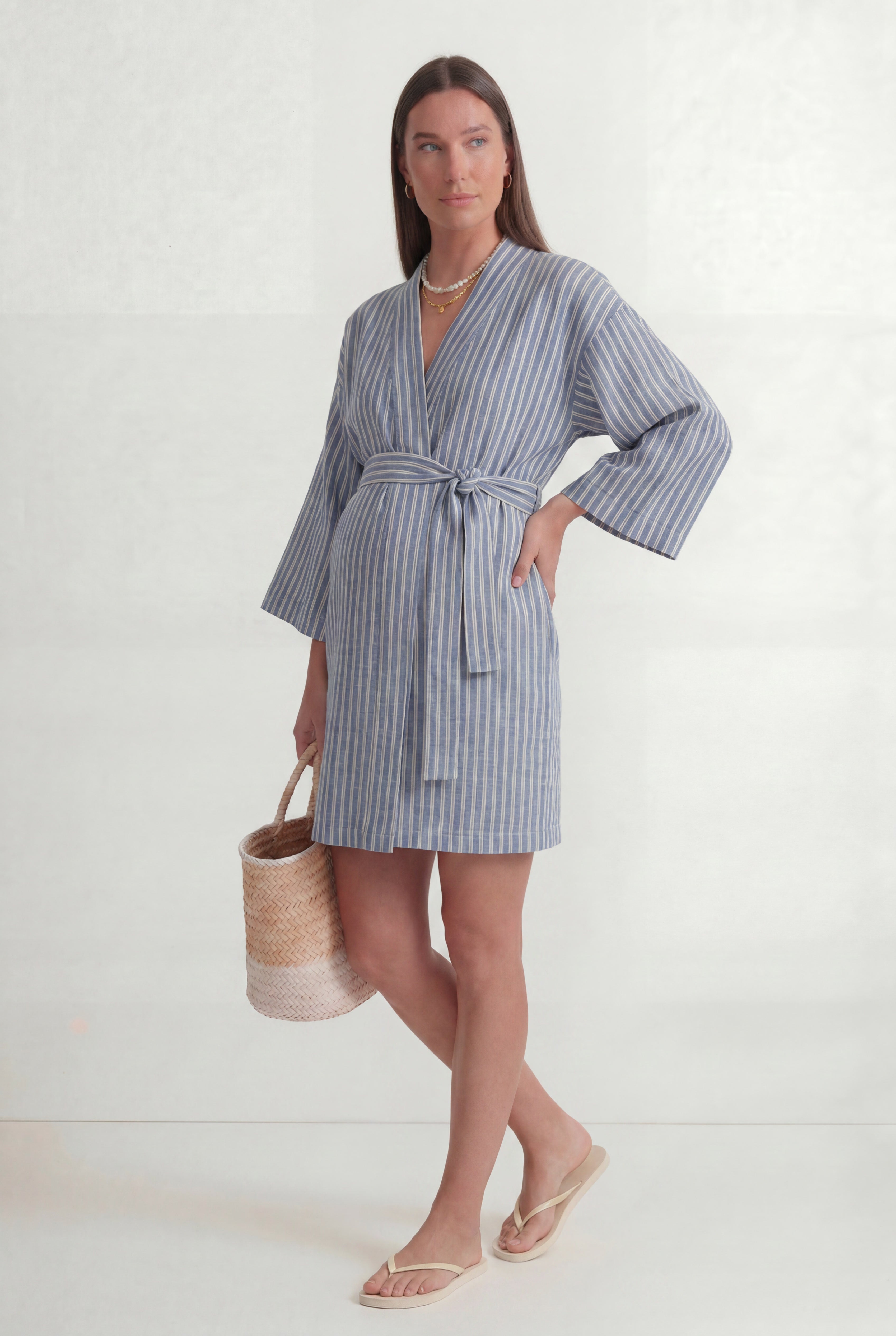 SWAY Kimono Elbise - İndigo Mavi