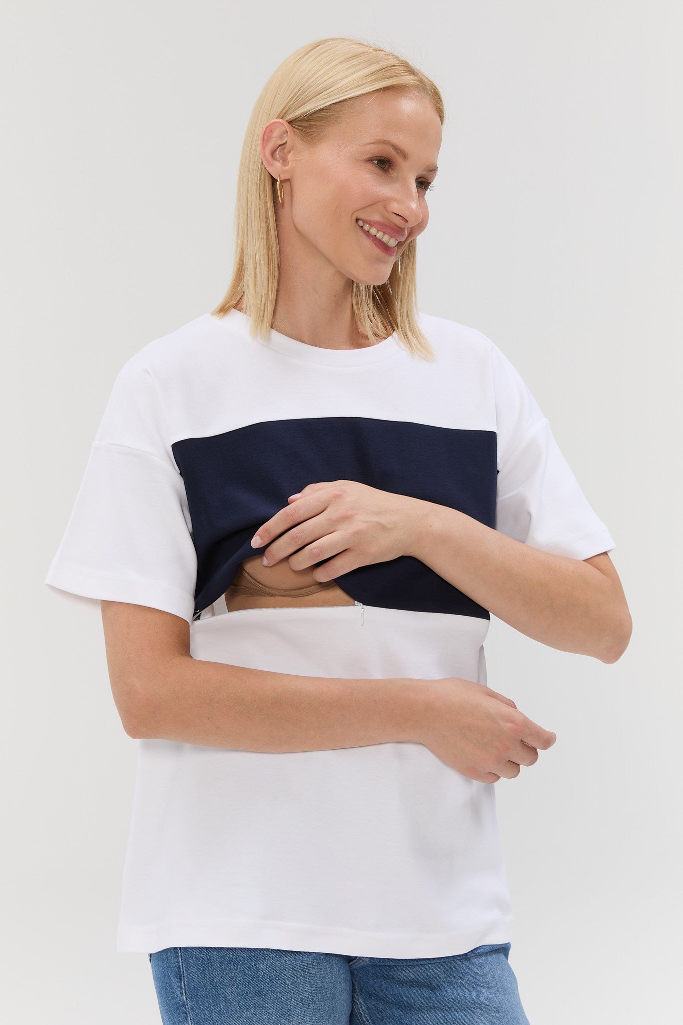 BOLDLINE TSHIRT - Beyaz/Lacivert