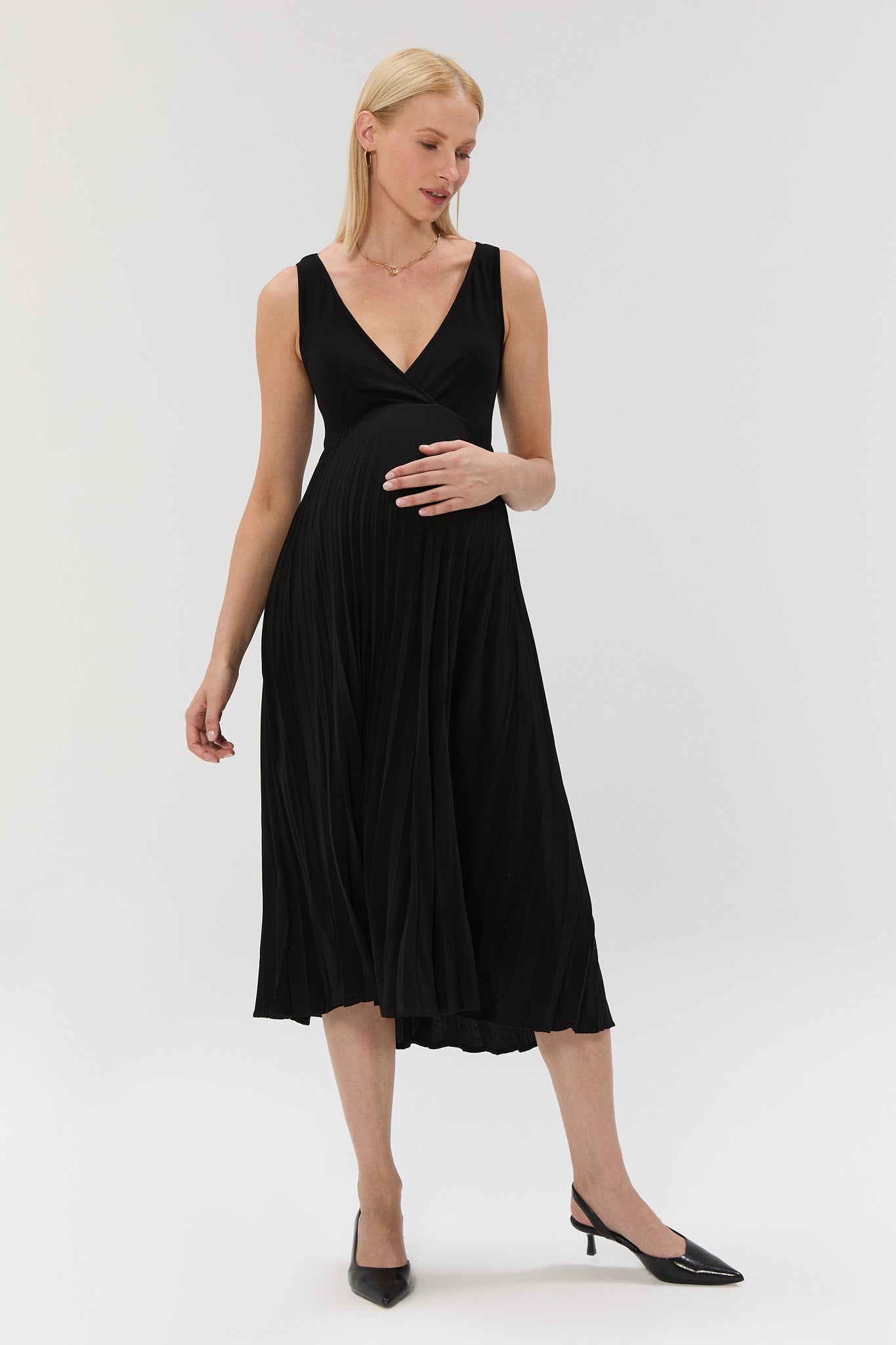 DUAL PLI Elbise - Siyah