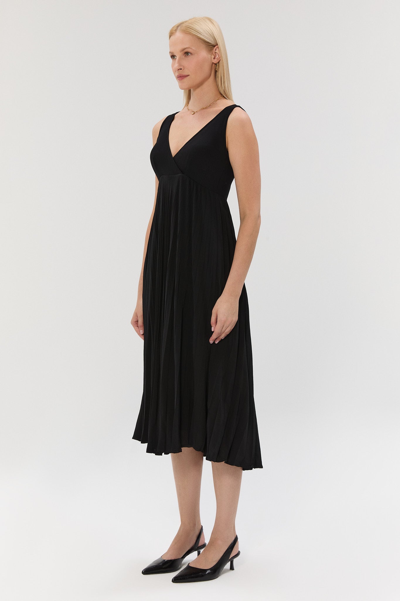 DUAL PLI Elbise - Siyah