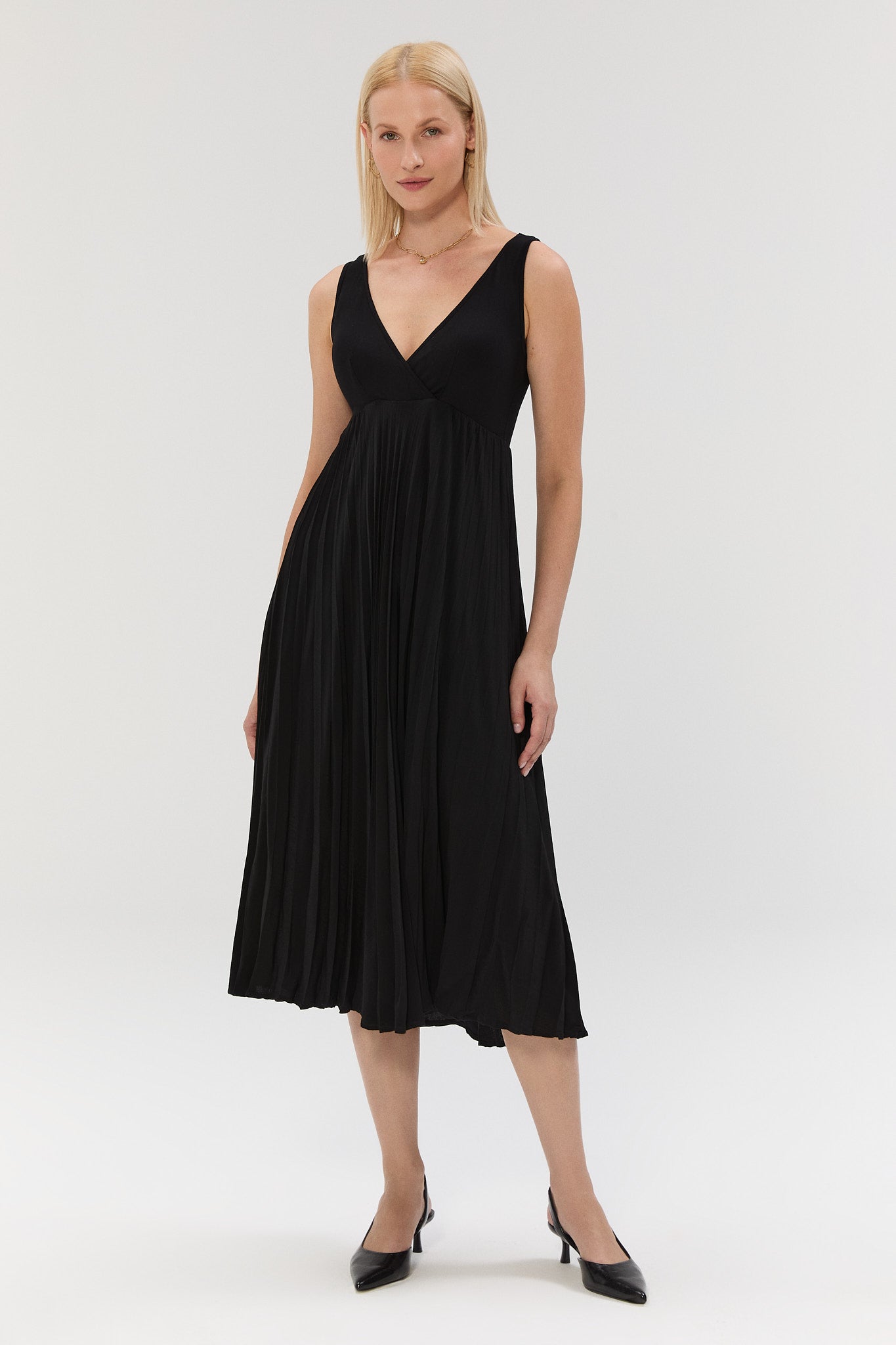 DUAL PLI Elbise - Siyah