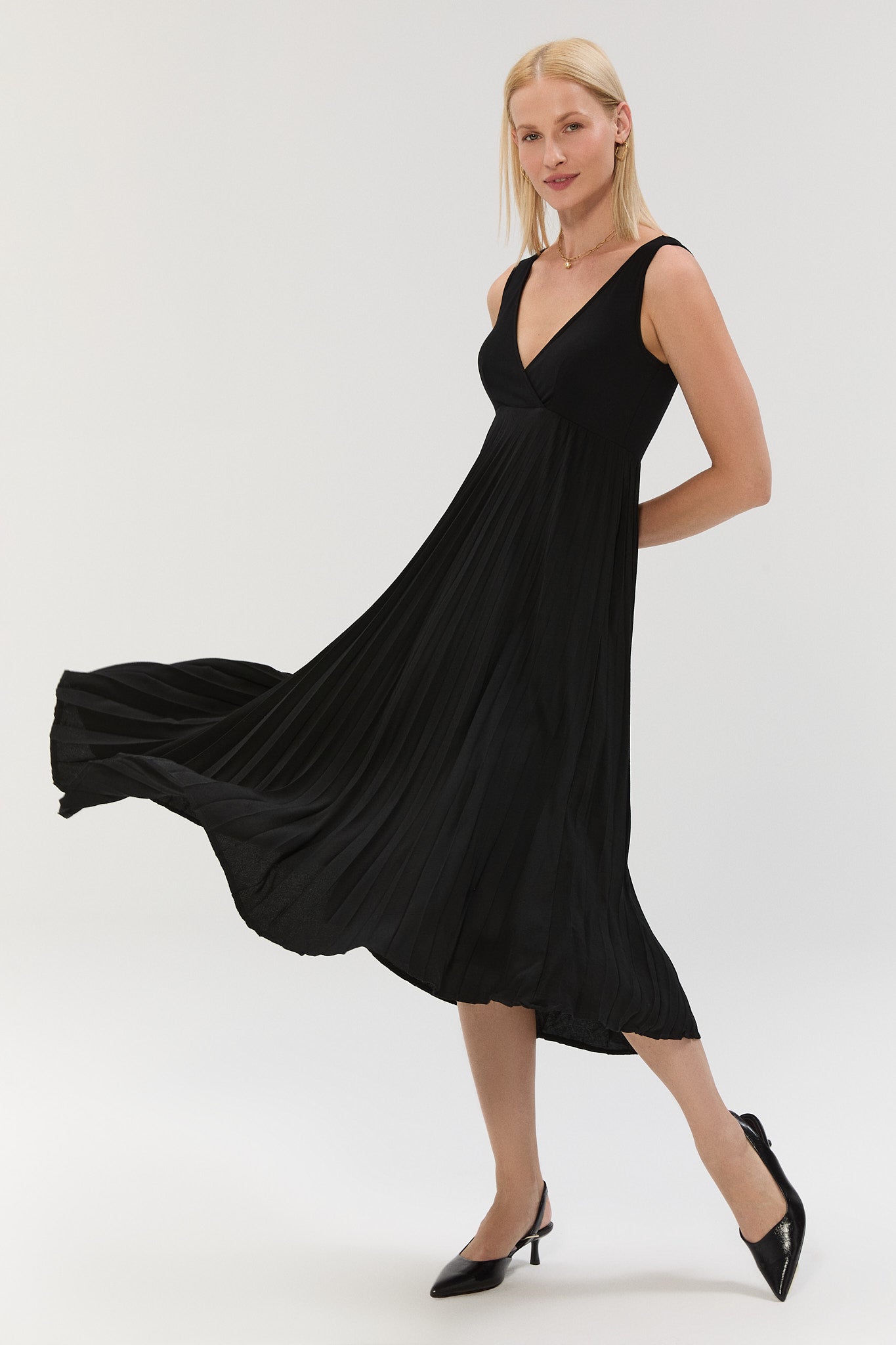 DUAL PLI Elbise - Siyah