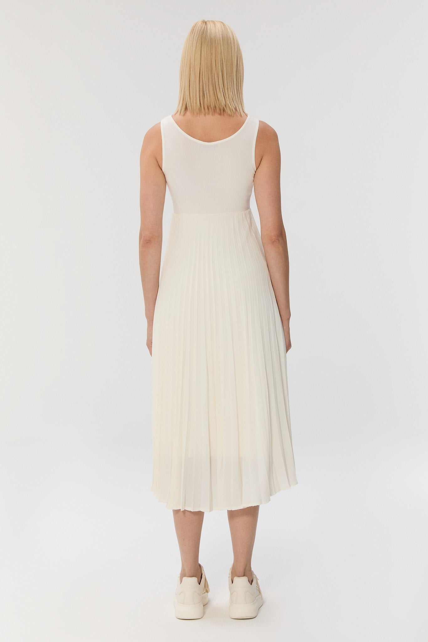 DUAL PLI Elbise - Ekru