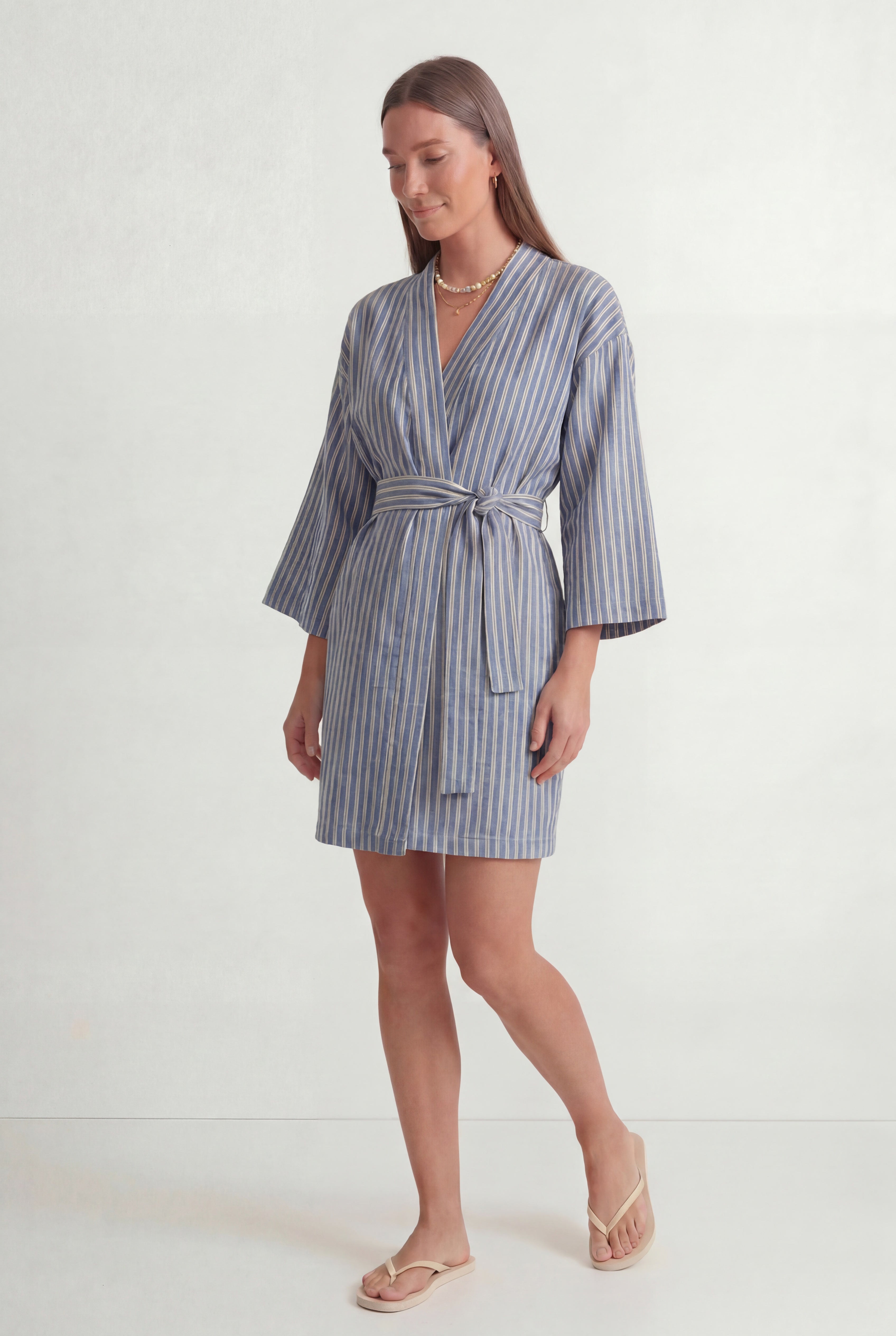 SWAY Kimono Elbise - İndigo Mavi