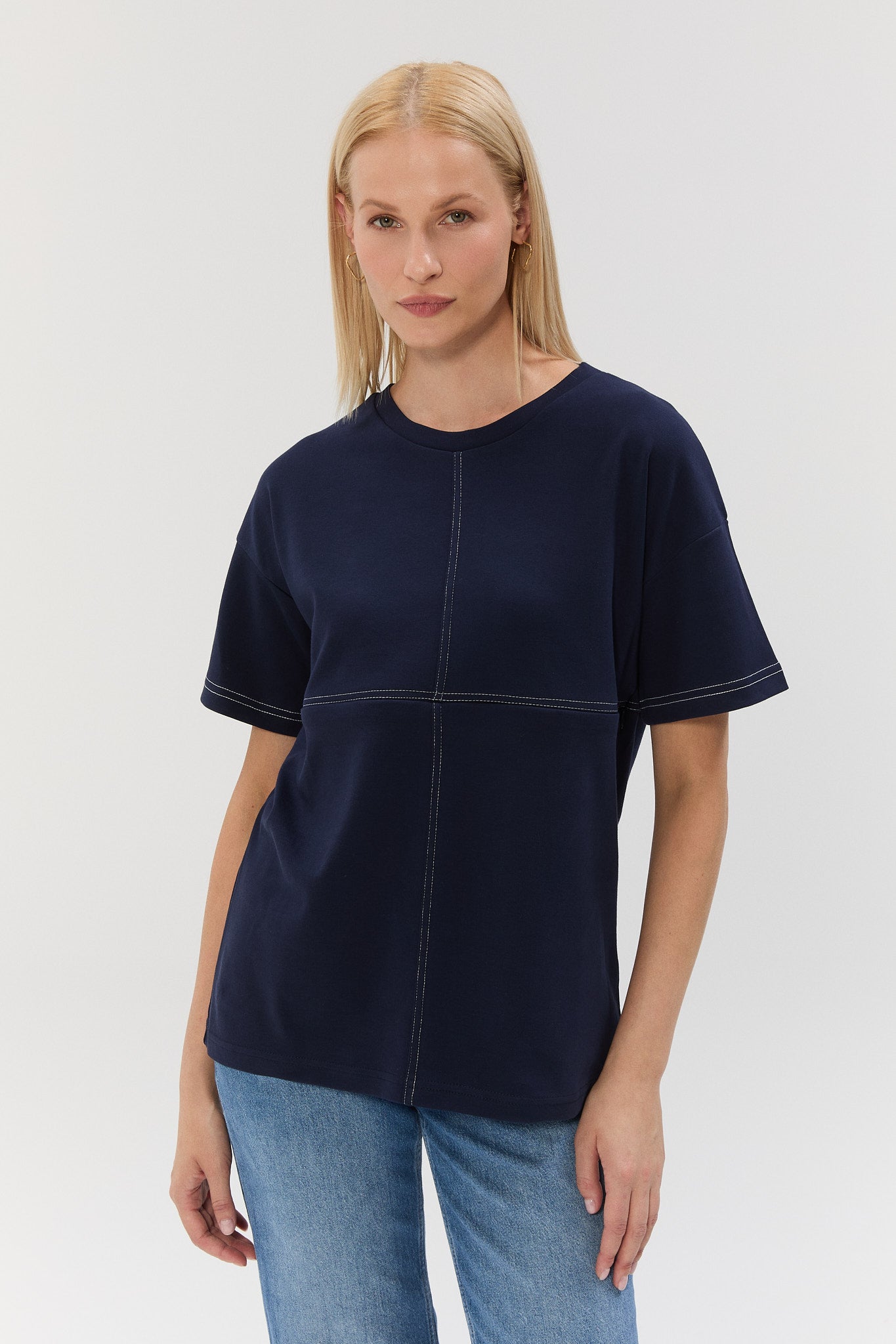 Framework T-shirt - Navy Blue/White 