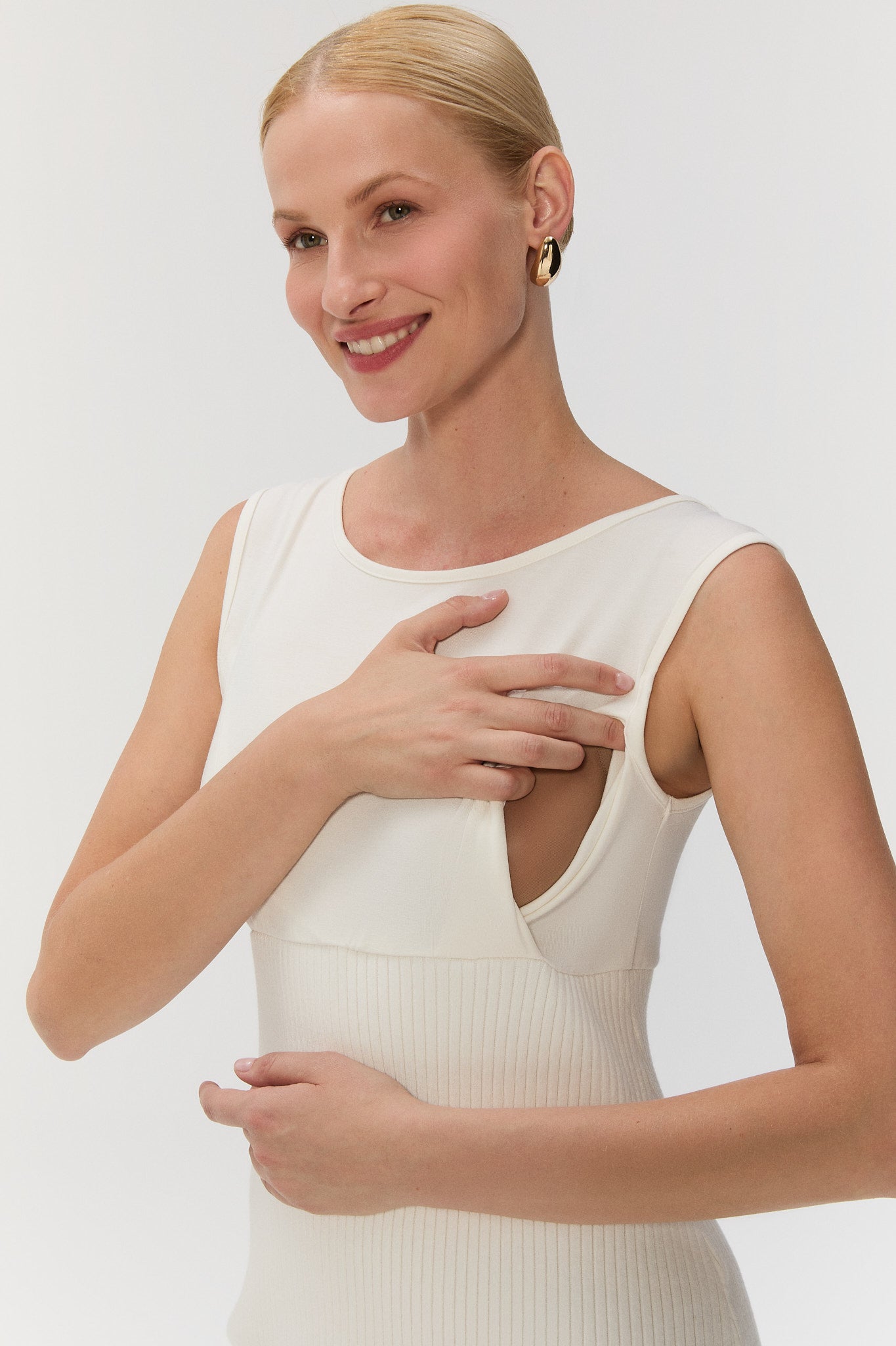 TWOFOLD KNIT Elbise - Ekru